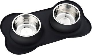 Pet Deluxe Dog Bowls Stainless Steel with No Spill no Skid