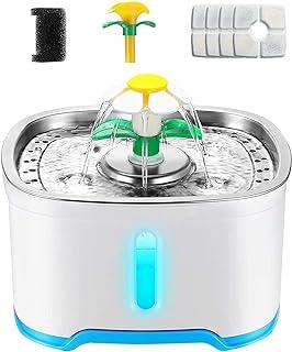 Kaulrey Cat Water Fountain with LED Light, Ultra Quiet Pump