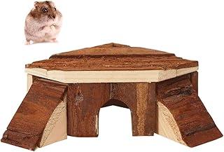 Dwarf Hamster Wooden House Hideout Hut Cage Sleeping Cabin