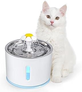 Leewakia Cat Water Fountain with LED Light and Ultra Silent Pump