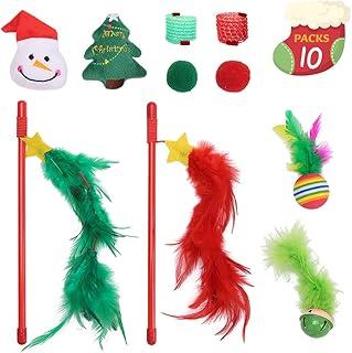 BINTPET Christmas Cat Wand Toy