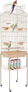 HCY Bird Cage – 64 inch Open Top Standing Parrot Canary Parakeet with Rolling Stand