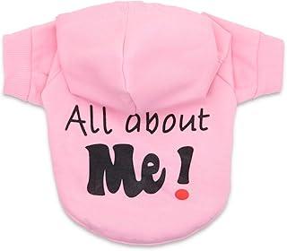 XS Dog Pink Hoodie with It’s All About Me Pattern