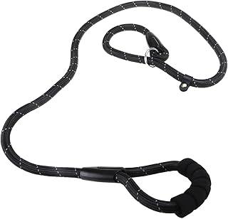 UEETEK Dog Slip Collar P-Leash Reflective Durable Training Rope Sponge Handle Control for Running