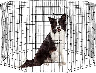 Pet Dog Playpen 8 Panel 48″ Durable Metal Portable Folding Indoor Outdoor Cat Puppy Exercise Pen with Door Animal Wire