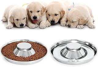 Set of 2 Stainless Steel Dog Bowls, Puppies Kitten Whelping Dish for Litter