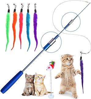 Retractable Cat Toys Wand with 5 Piece Tear-Refill
