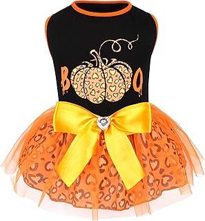 Halloween Dog Dress Pumpkin Holiday Outfit Tulle Party