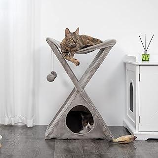 COZIWOW Foldable Cat Tree with Hammock Condo Scratching Post Pad