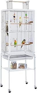 Yaheetech Transparent Rolling Open Top Bird Cage w/Clear View with Detachable Stand