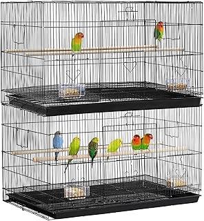 Yaheetech Pack of 2 Stackable Rectangle Bird Cage for Finches Budgies