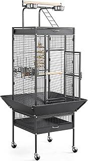 Yaheetech 61.5-Inch Wrought Iron Rolling Large Bird Cage with Play Top