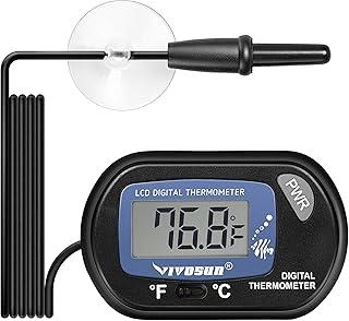 VIVOSUN Aquarium Thermometer Fish Tank Water Terrarium Temperature with Suction Cup for Turtle