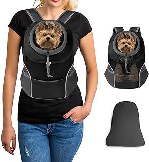 YUDODO Pet Backpack Carrier Small Dog Front Carrying Bag Reflective Head Out